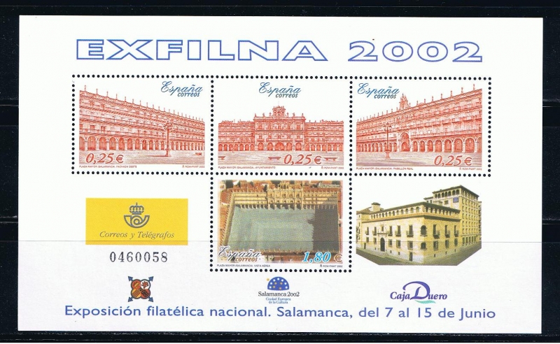 Edifil  3906  Exposición Filatélica Nacional. Exfilna´2002.  