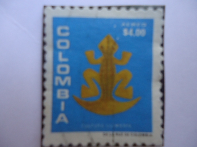 CULTURA QUIMBAYA - Sapo en oro.