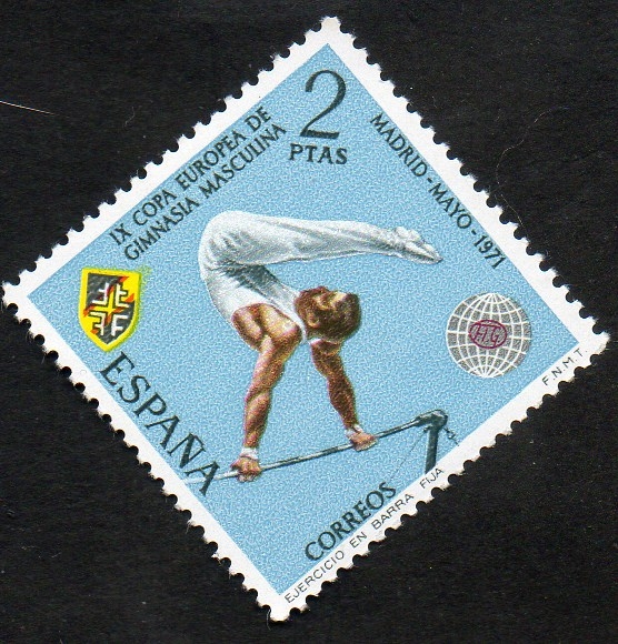 2035-  IX Campeonato europeo de gimnasia masculina. Barra fija.