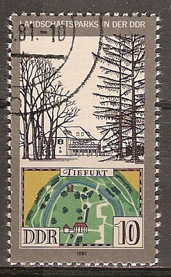 Parques y jardines en DDR(Parque Tiefurt,Weimar ).