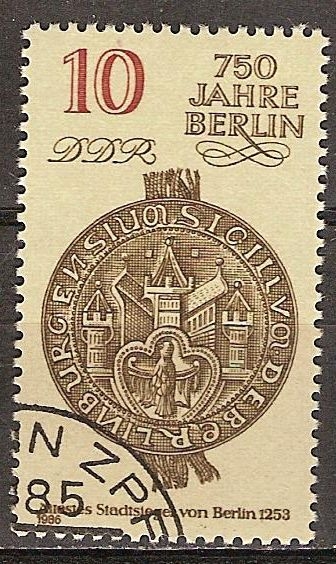 750a Aniv de Berlín Ciudad del sello de 1253-DDR.