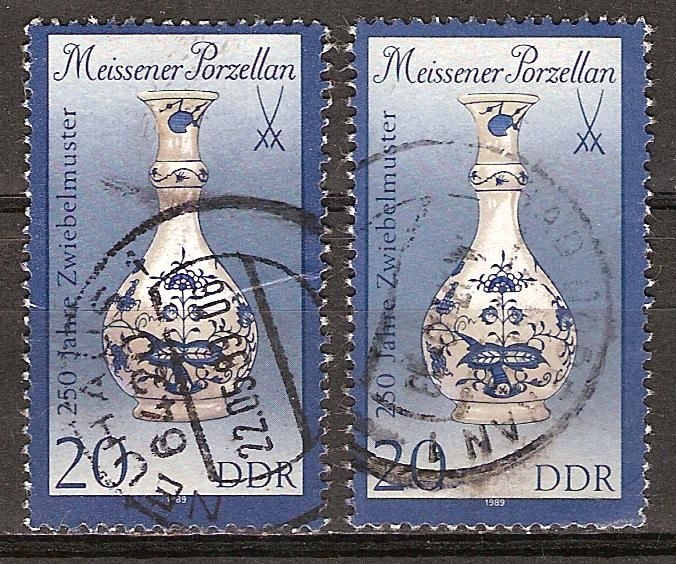 Porcelana de Meissen-250 años del patrón cebolla-DDR.
