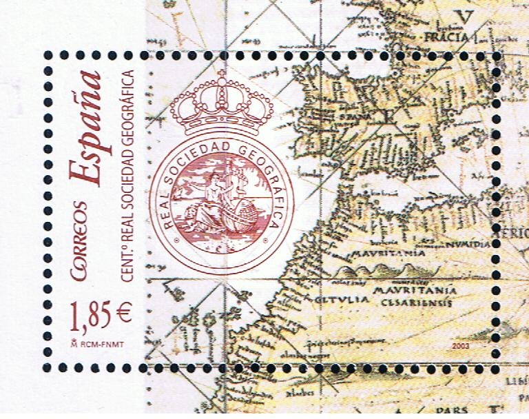 Edifil  4021  Centenario de la Real Sociedad Geográfica.  