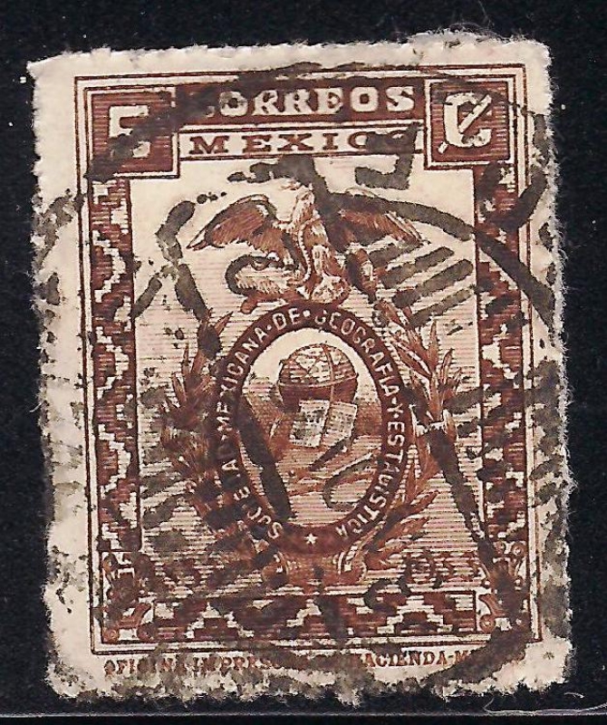 EMBLEMA DE LA SOCIEDAD GEOGRAFICA Y ESTADISTICA DE MEXICO.