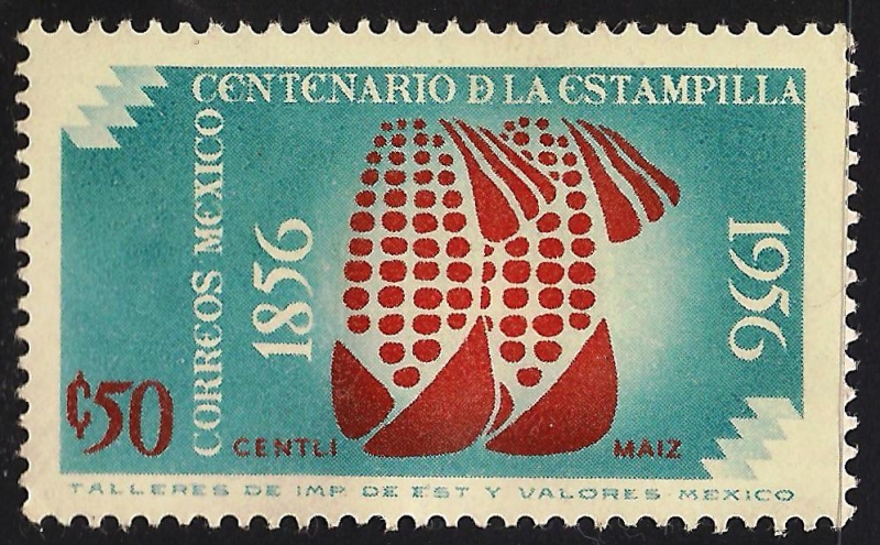 CENTENARIO DEL SELLO, MEXICO :MAIZ.