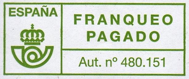 Franqueo Pagado. Aut. nº 480.151 