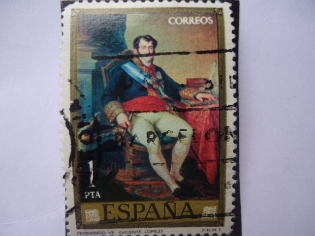 Ed:2146- Reyes de España- Cas de Borbón-  Fernando VII (Pintura:Vicente Lópe Portaño)