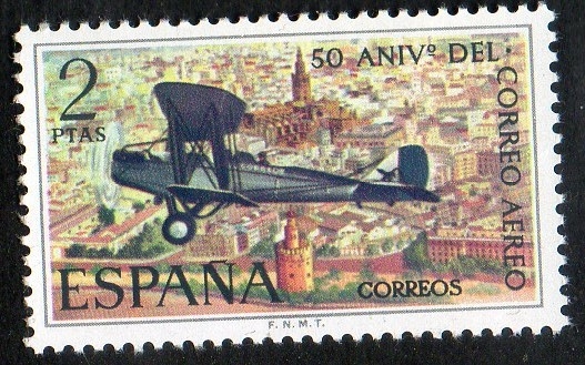 2059- L Aniversario del correo aéreo. De Havilland DH-9.
