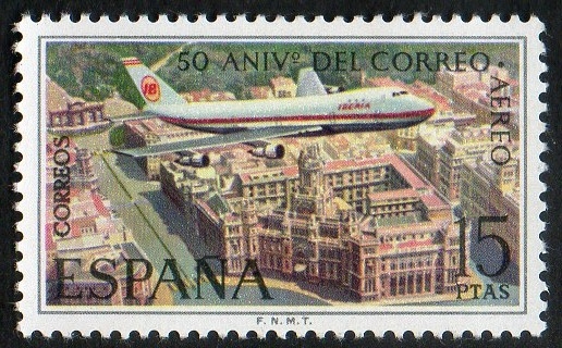 2060-  L Aniversario del correo aéreo. Boeling 747.