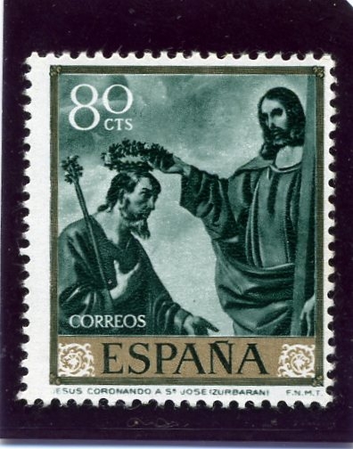 Jesús coronando a San José (Francisco de Zurbarán)