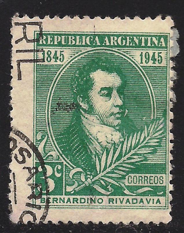 Centenario. de la muerte de Bernardino Rivadavia, 1º presidente de la Argentina.