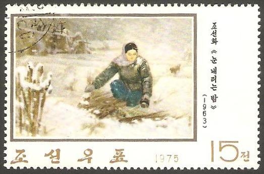 1354 - Cuadro, Mujer en la nieve