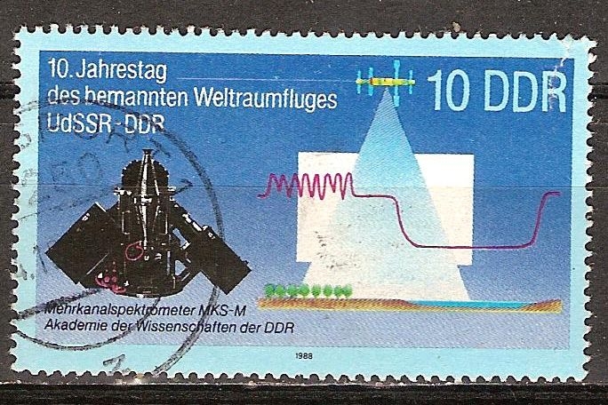 10a aniversario de los vuelos espaciales tripulados, la URSS y la RDA - espectrómetro multicanal MKS