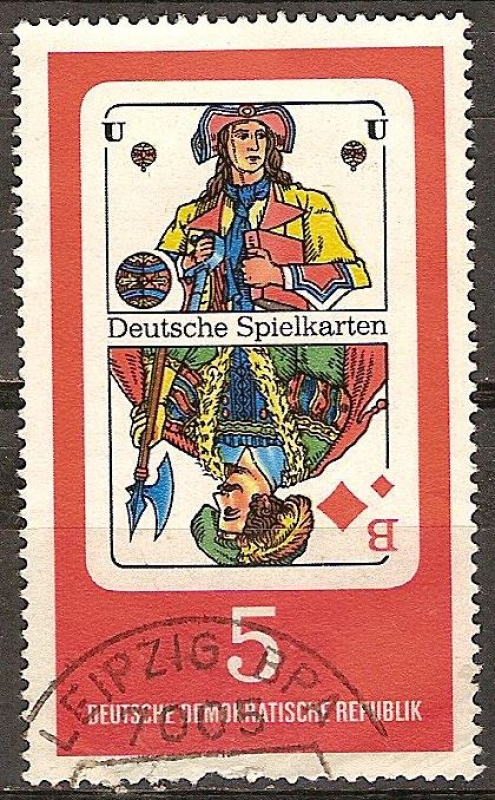 Naipe alemán-Jack de diamantes-DDR.