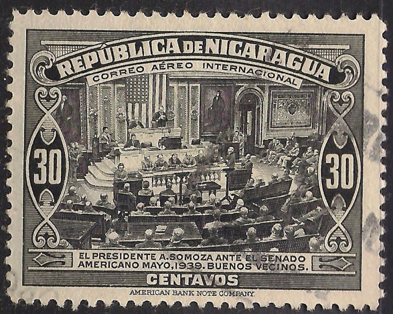 EL PRESIDENTE A SOMOZA ANTE EL SENADO AMERICANO, MAYO 1939