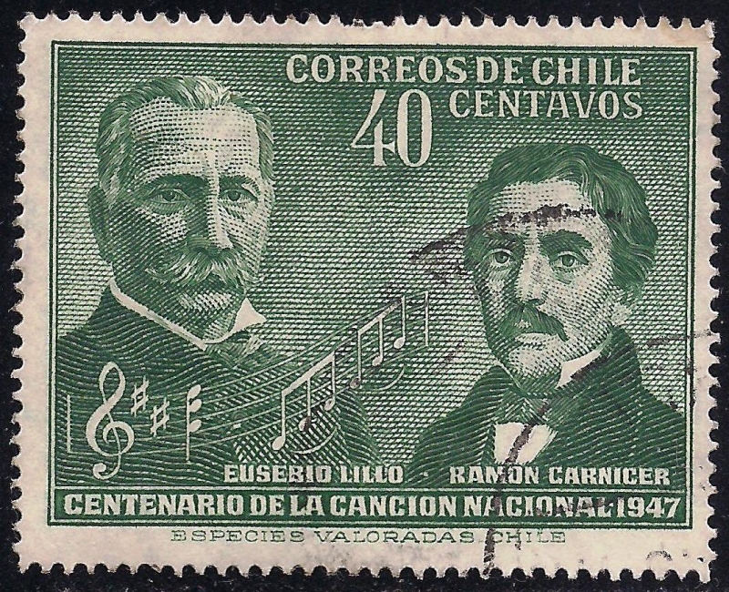 EUSEBIO LILLO Y RAMÓN CARNICER. Centenario de la canción nacional 1947