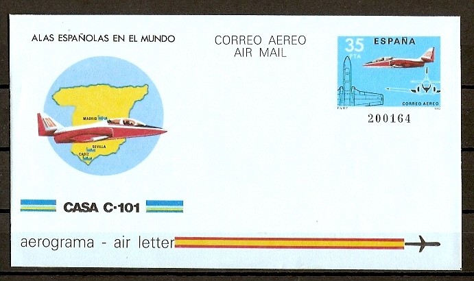 Aerograma / Avion Casa C-101.