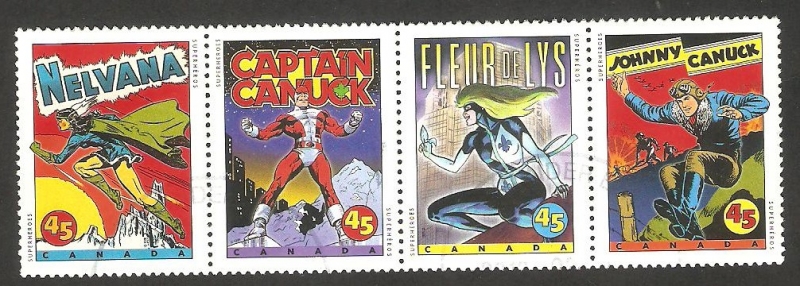 1438 a 1442 - Super héroes: Johny Canuck, Nelvana, Capitan Canuck, Fleur de Lys