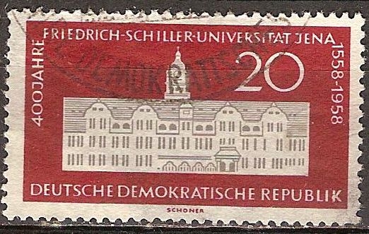 400 años de la Universidad Friedrich Schiller de Jena, 1558 a 1958-DDR.