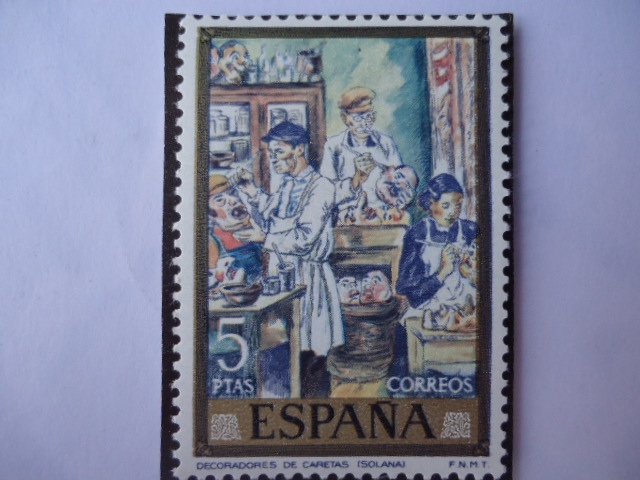 Ed:2081- Día del Sello - Decoradores de Caretas - Pintores:Solana.