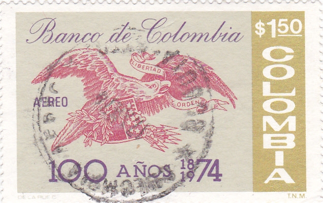 100 AÑOS DEL BANCO DE COLOMBIA 1874-1974