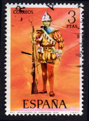 1973 Uniformes militares. Arcabucero de Infantería - Edifil:2141