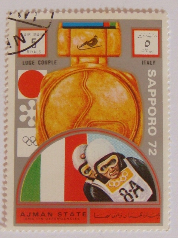 Olimpiadas Sapporo 1972. Ajman state and its dependencies. P.Hilgartner-W.Plakner (Italy) Parejas Lü