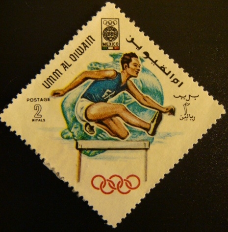 Umm-al-Qiwain. Olimpiadas Mexico 1968. Carrera vallas.