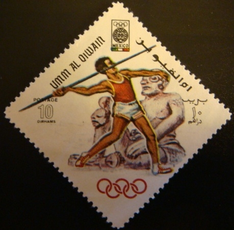 Umm-al-Qiwain. Olimpiadas Mexico 1968. Lanzamiento jabalina