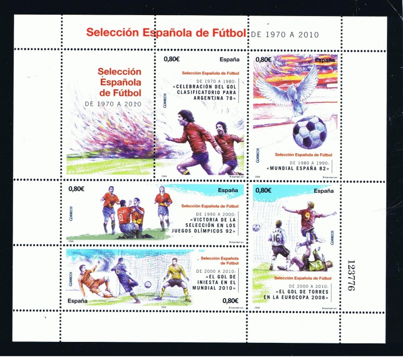 Edifil 4666   Deportes. Selección Española de Fútbol 1970-2010. 