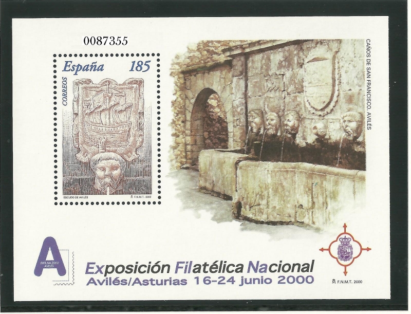 AVILES / ASTURIAS JUNIO 2000 EXPOSICION FILATELICA NACIONAL