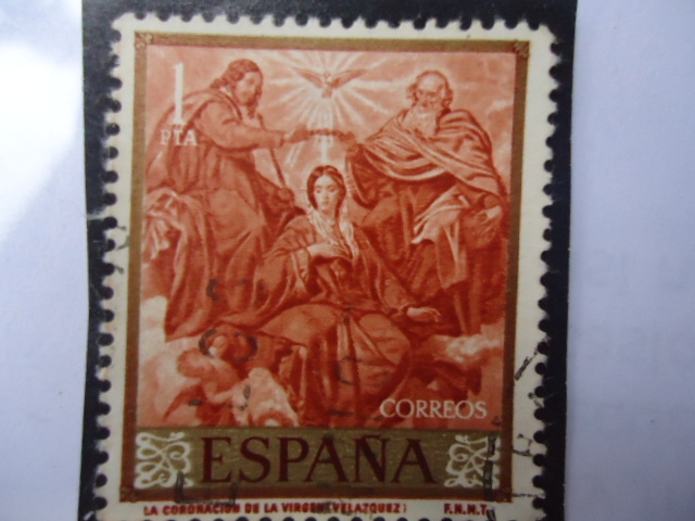 Ed:1244-Pintores:Diego Velázquez-Día del Sello-¨La Coronación de la Viegen María¨