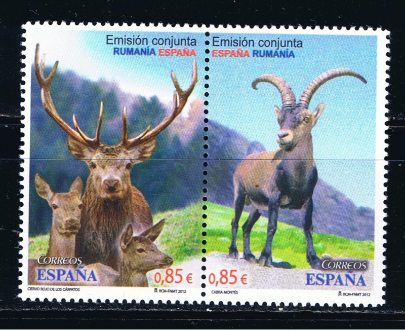 Edifil  4753-4754  Fauna. Emisión conjunta España-Rumanía.  