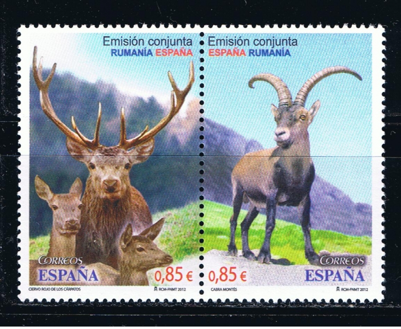 Edifil  4753-4754  Fauna. Emisión conjunta España-Rumanía.  