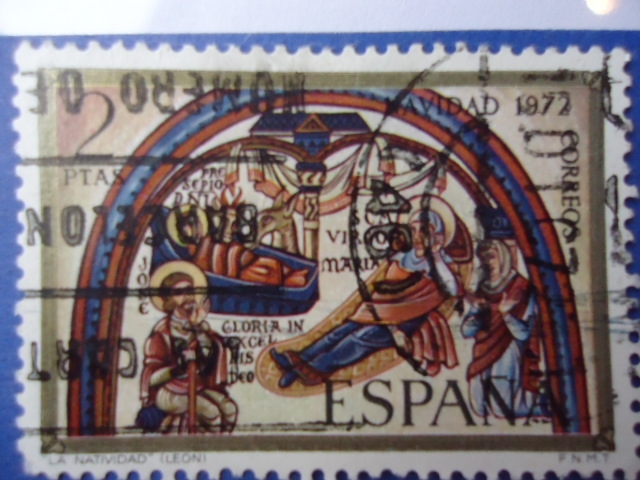 Ed:2115- La Navidad 1972- ¨Pintura en la Basilica de San Isidro-León¨
