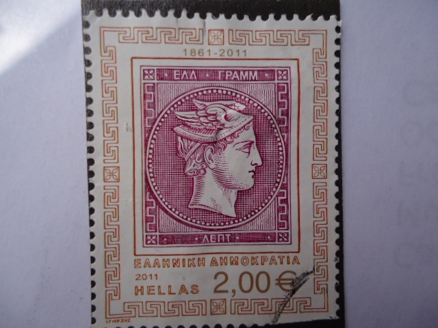 Mercurio-Sello sobre sello- 150º Aniv. del primer sello Griego 1861-2011