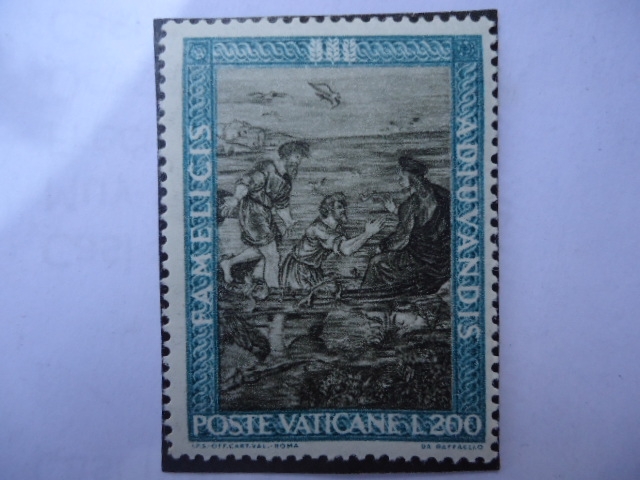 Poste Vaticane-Jesús en el Mar de Galilea. Oleo de Rafaello Sanzio.