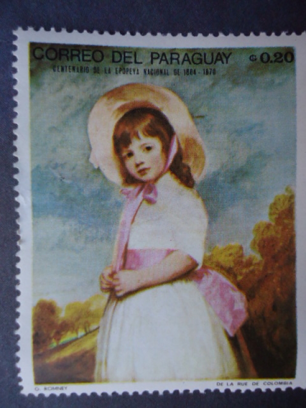 Pintores: George Romney- Oleo:Miss Juliana Willouhby-Centenario de la Epopeya Nacional 1864-1870.