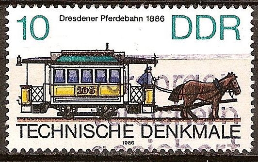 Monumentos técnicos-Dresde tranvía en 1886,DDR.