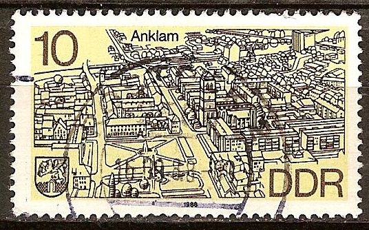 Paisaje urbano de Anklam-DDR.