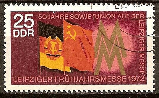  50 años de la Unión Soviética en la Feria de primavera en Leipzig (DDR).