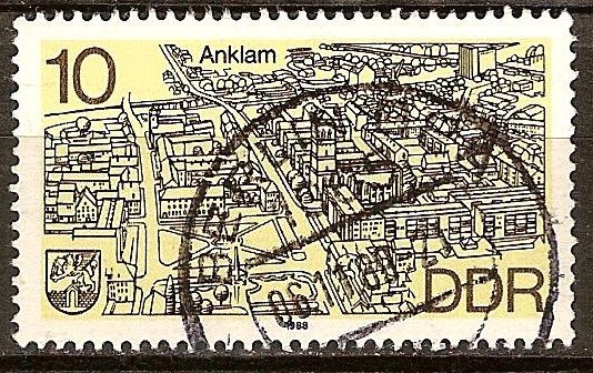 Paisaje urbano de Anklam-DDR.