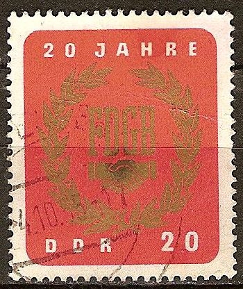20 años de libre Federación Alemana de Sindicatos(FDGB)DDR.