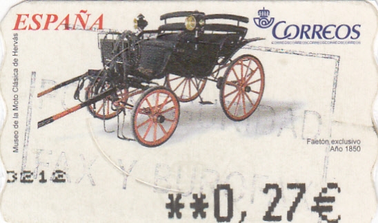 Faetón exclusivo  año 1850 -ATM    (Z)