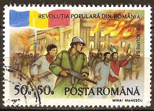 Revolución popular en Rumanía-Bucarest.
