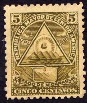 Escudo antiguo de Nicaragua. UPU 1898