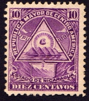 Escudo antiguo de Nicaragua. UPU 1898