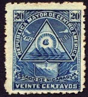 Escudo antiguo de Nicaragua. UPU 1898