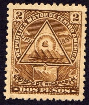 Escudo antiguo de Nicaragua. UPU 1898