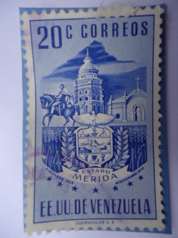 E.E.U.U de Venezuela-Estado: Mérida- Escudo